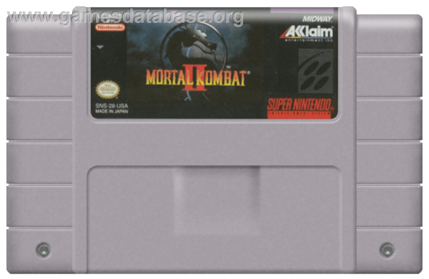 Mortal Kombat II - Nintendo SNES - Artwork - Cartridge