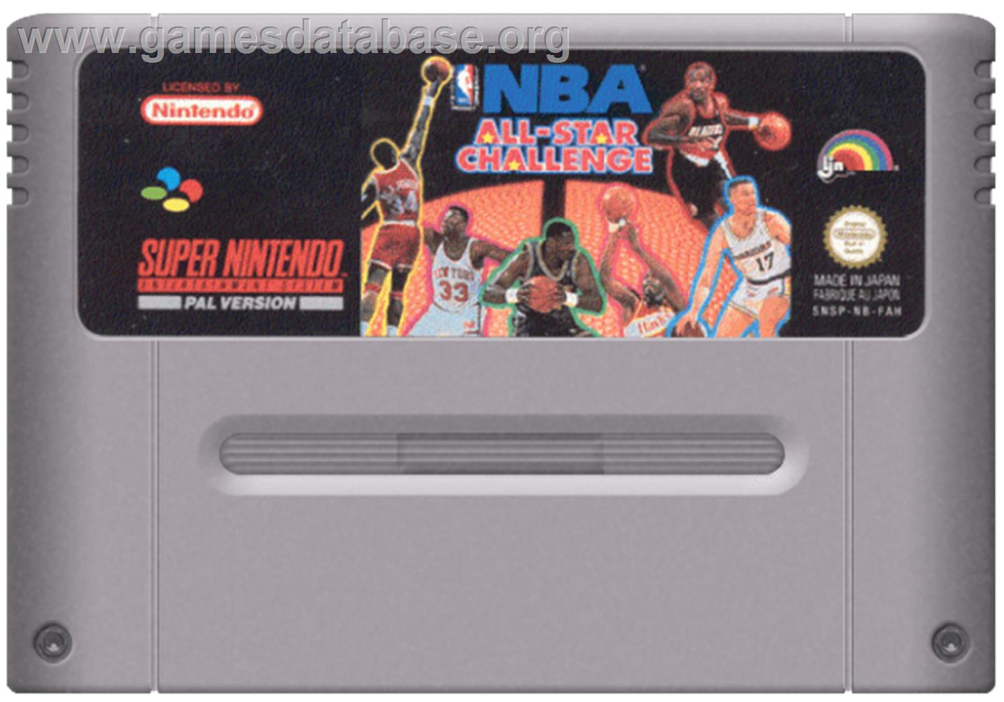 NBA All-Star Challenge - Nintendo SNES - Artwork - Cartridge