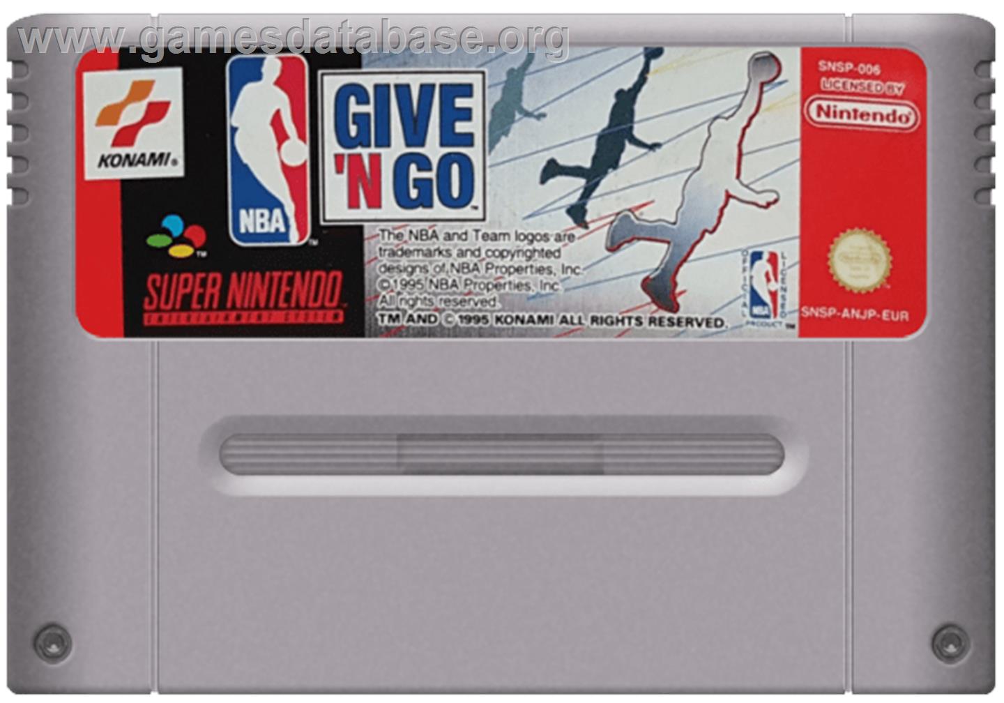 NBA Give 'n Go - Nintendo SNES - Artwork - Cartridge