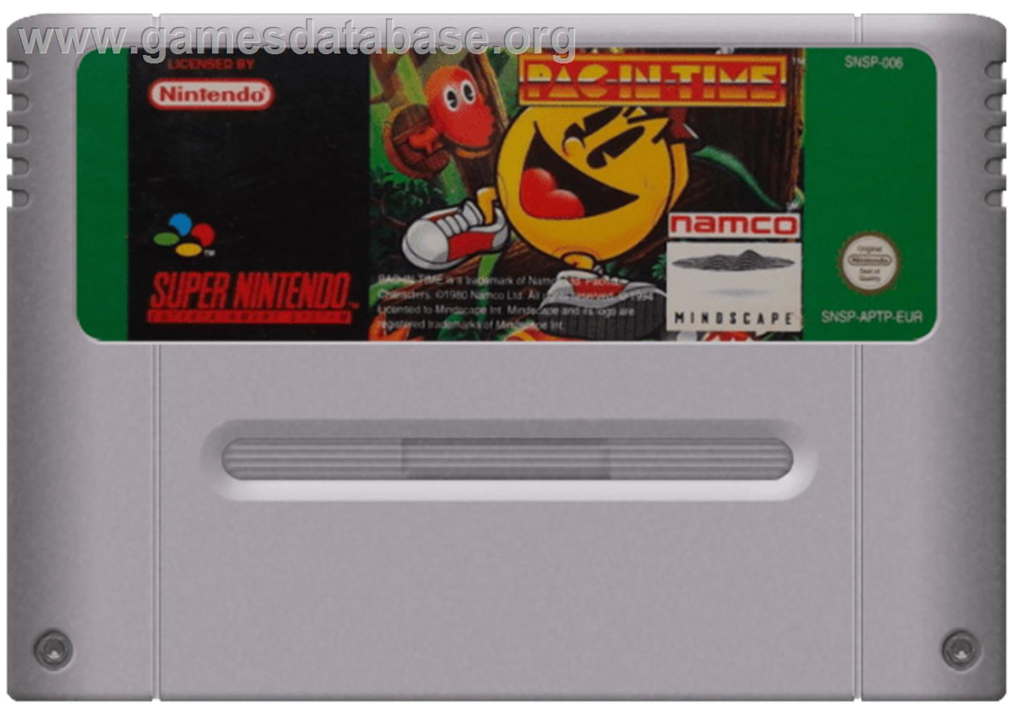 Pac-in-Time - Nintendo SNES - Artwork - Cartridge