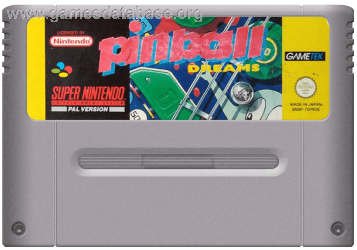 Pinball Dreams - Nintendo SNES - Artwork - Cartridge