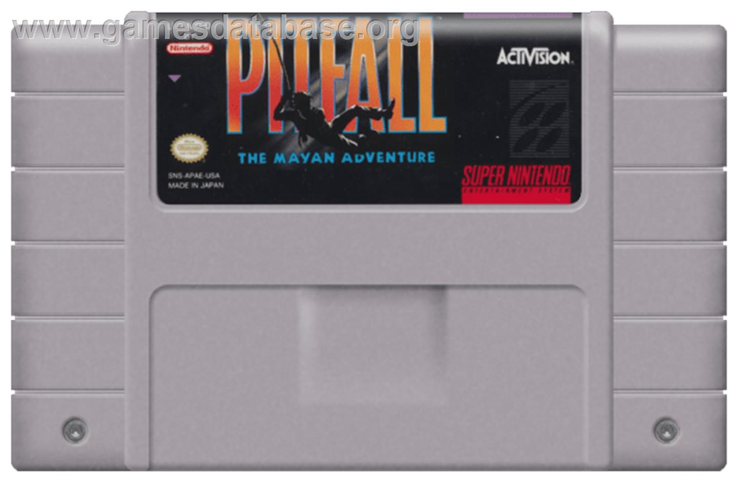Pitfall: The Mayan Adventure - Nintendo SNES - Artwork - Cartridge