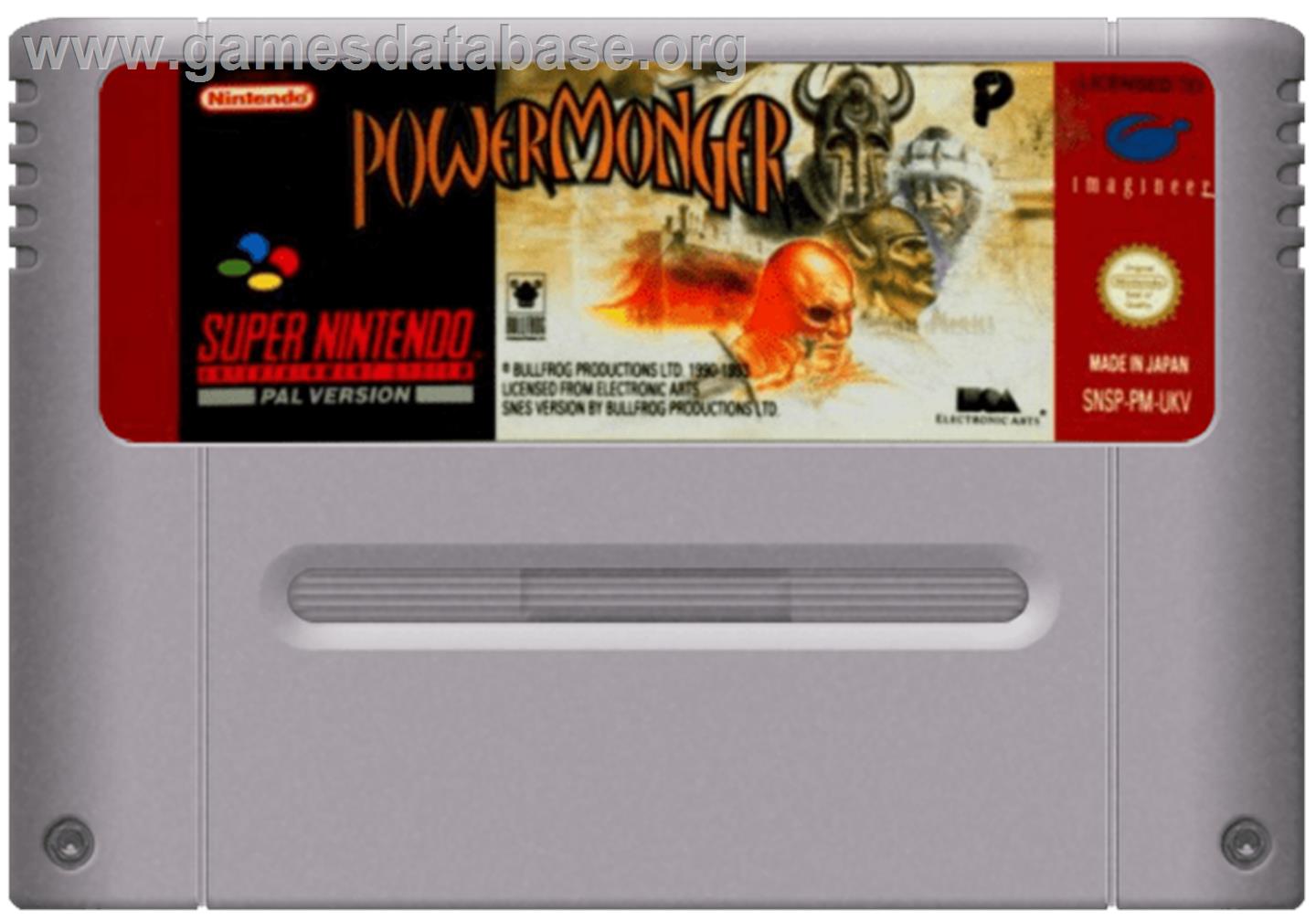 Powermonger - Nintendo SNES - Artwork - Cartridge