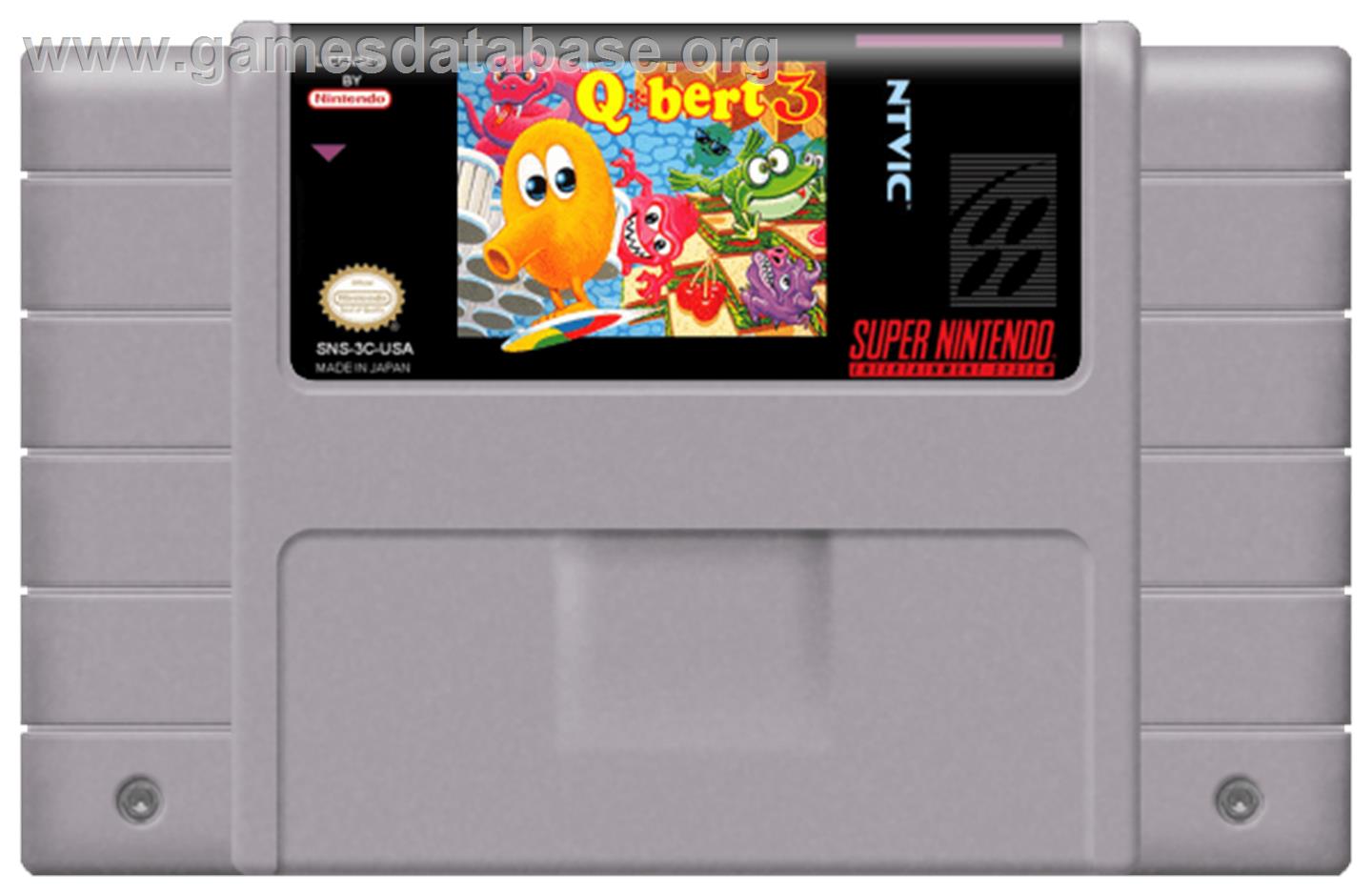 Q*Bert 3 - Nintendo SNES - Artwork - Cartridge