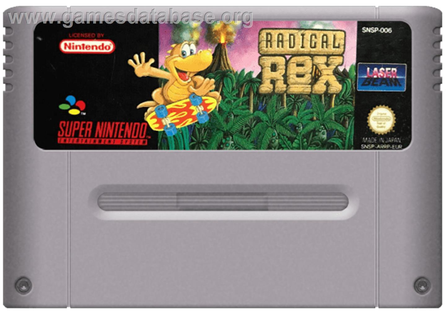 Radical Rex - Nintendo SNES - Artwork - Cartridge