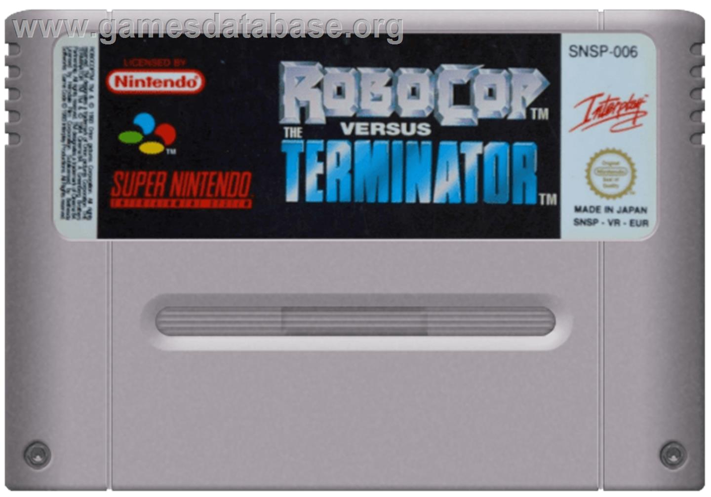 RoboCop Versus the Terminator - Nintendo SNES - Artwork - Cartridge
