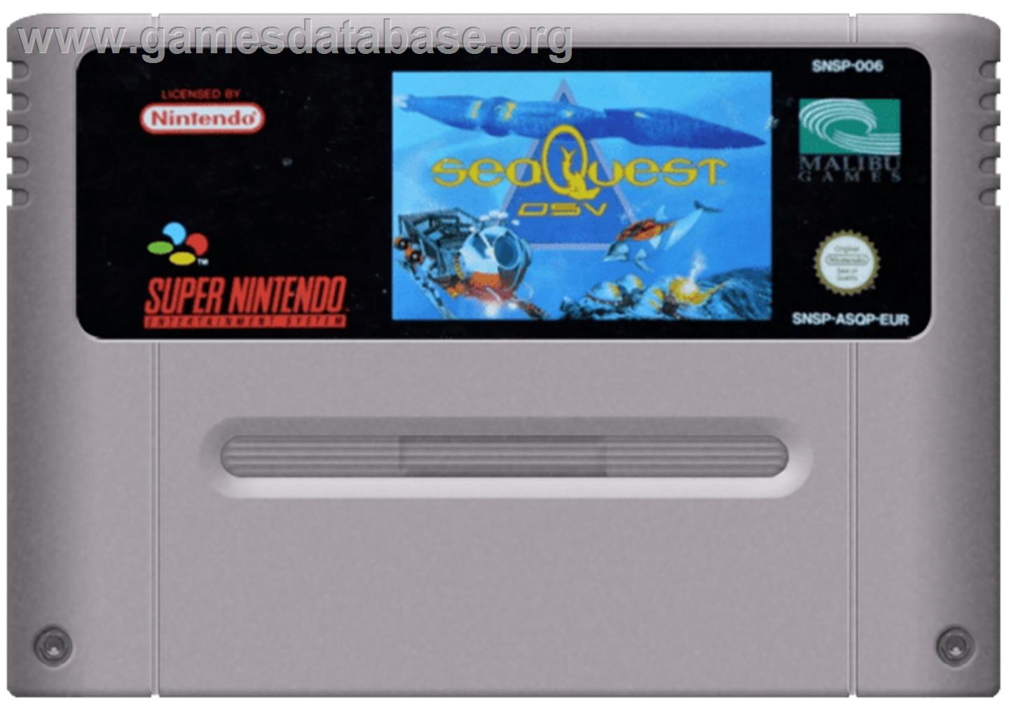 SeaQuest DSV - Nintendo SNES - Artwork - Cartridge