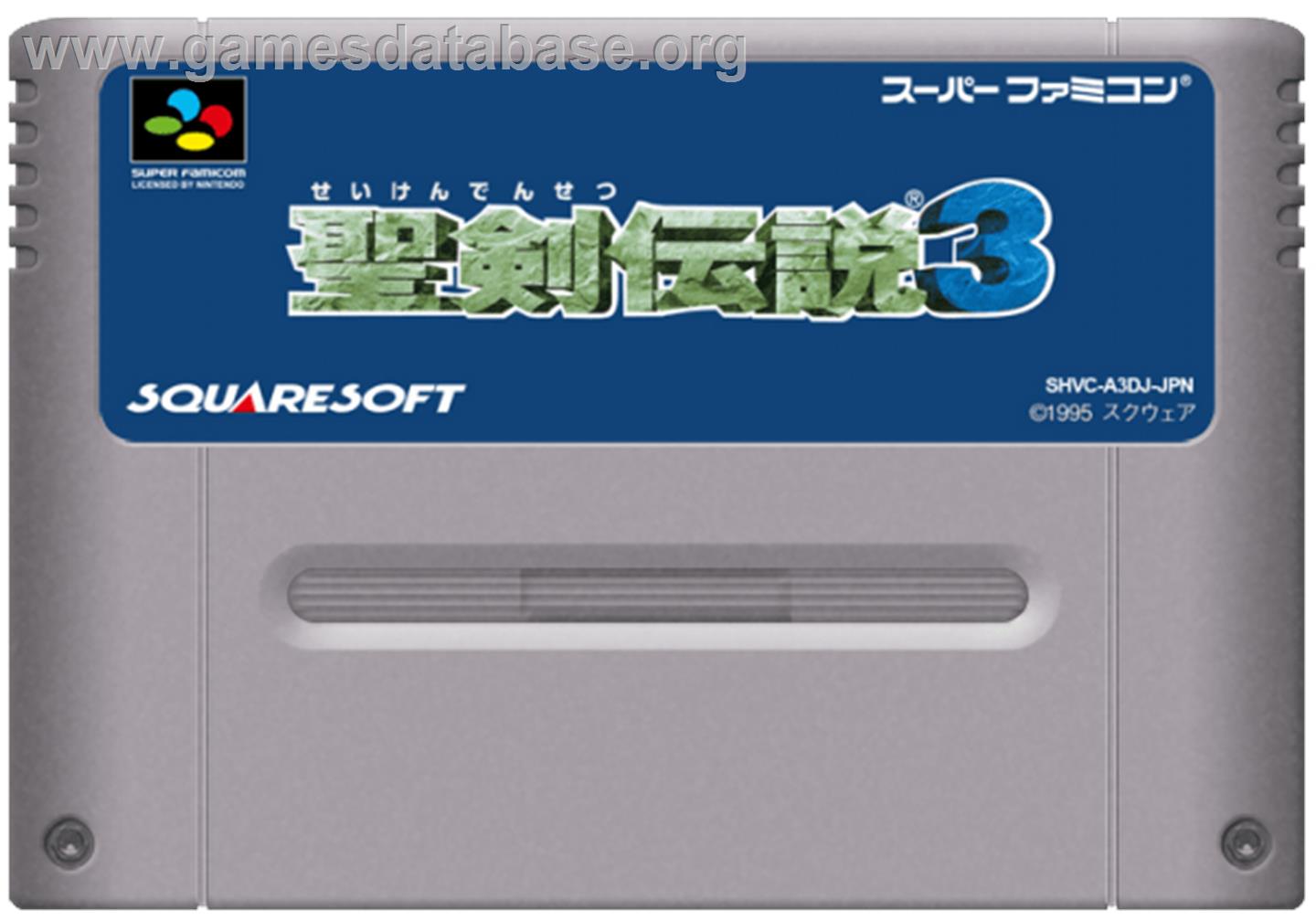 Seiken Densetsu 3 - Nintendo SNES - Artwork - Cartridge