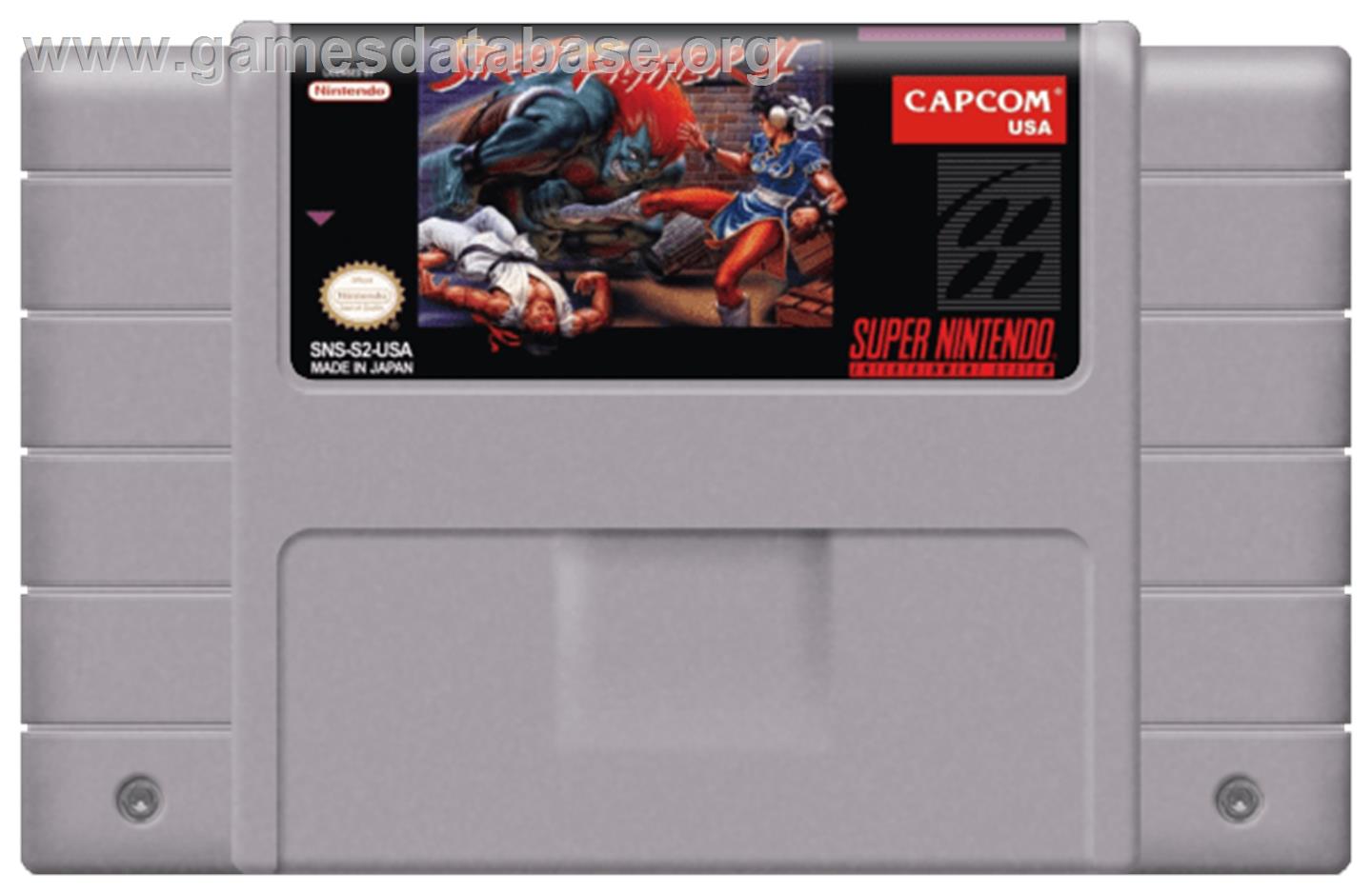 Street Fighter II: The World Warrior - Nintendo SNES - Artwork - Cartridge