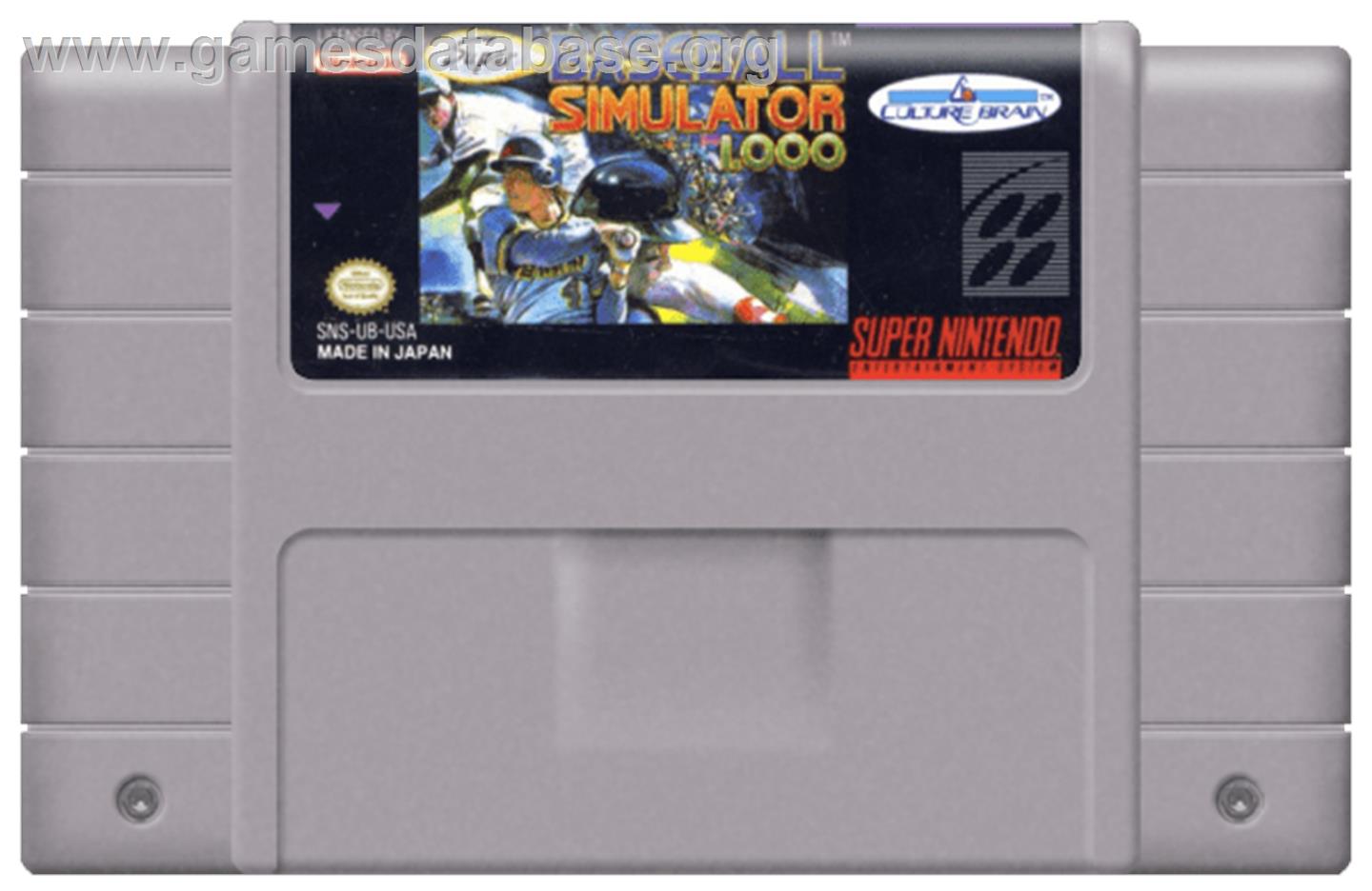 Super Baseball Simulator 1.000 - Nintendo SNES - Artwork - Cartridge