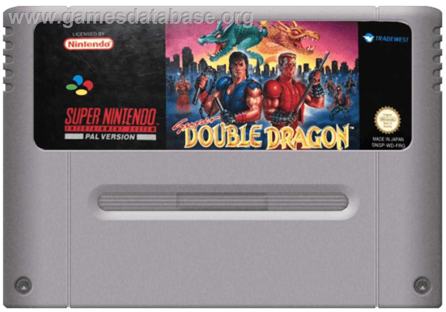 Super Double Dragon - Nintendo SNES - Artwork - Cartridge