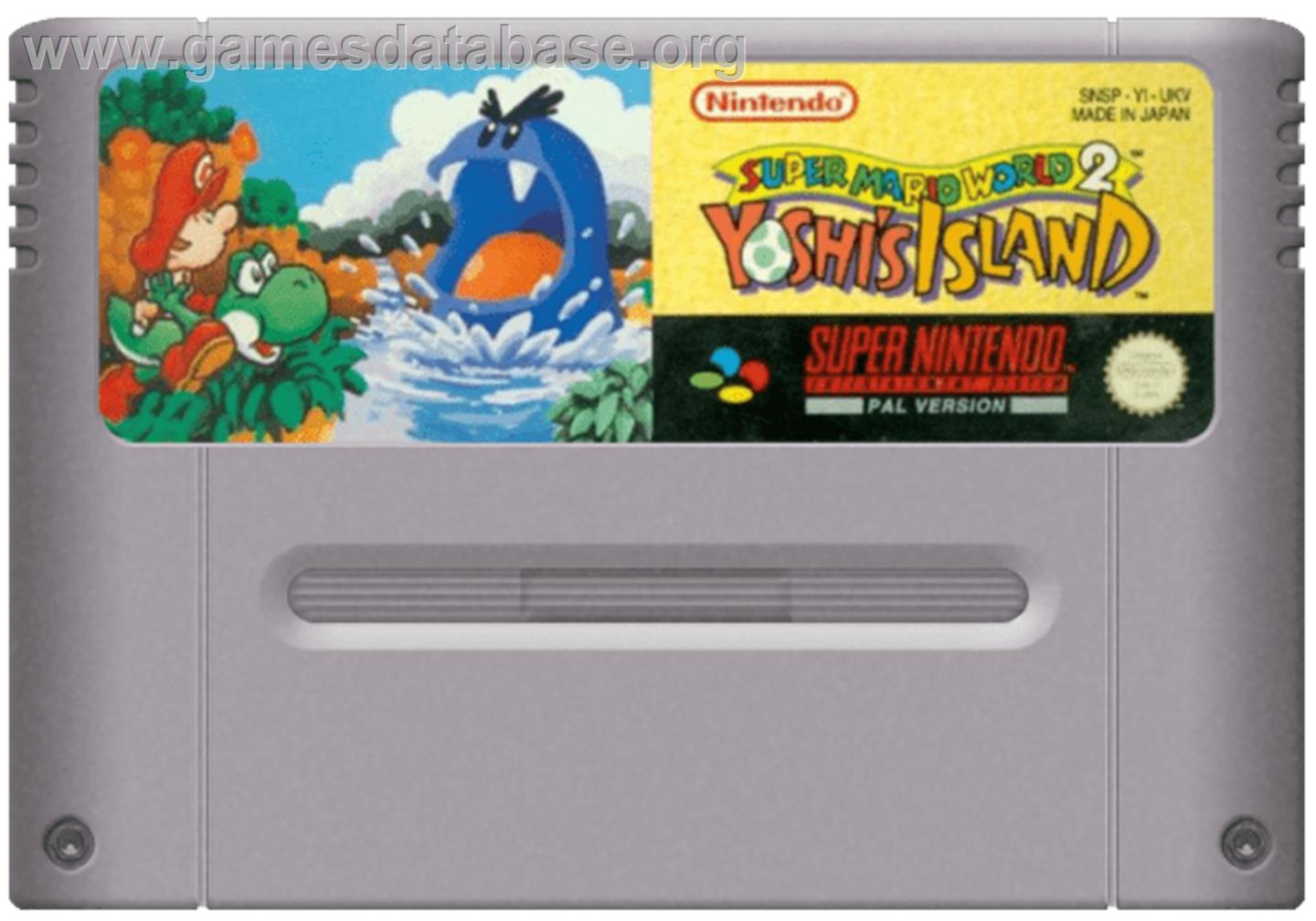 Super Mario World 2: Yoshi's Island - Nintendo SNES - Artwork - Cartridge