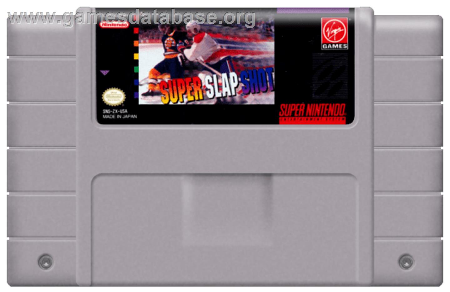 Super Slap Shot - Nintendo SNES - Artwork - Cartridge