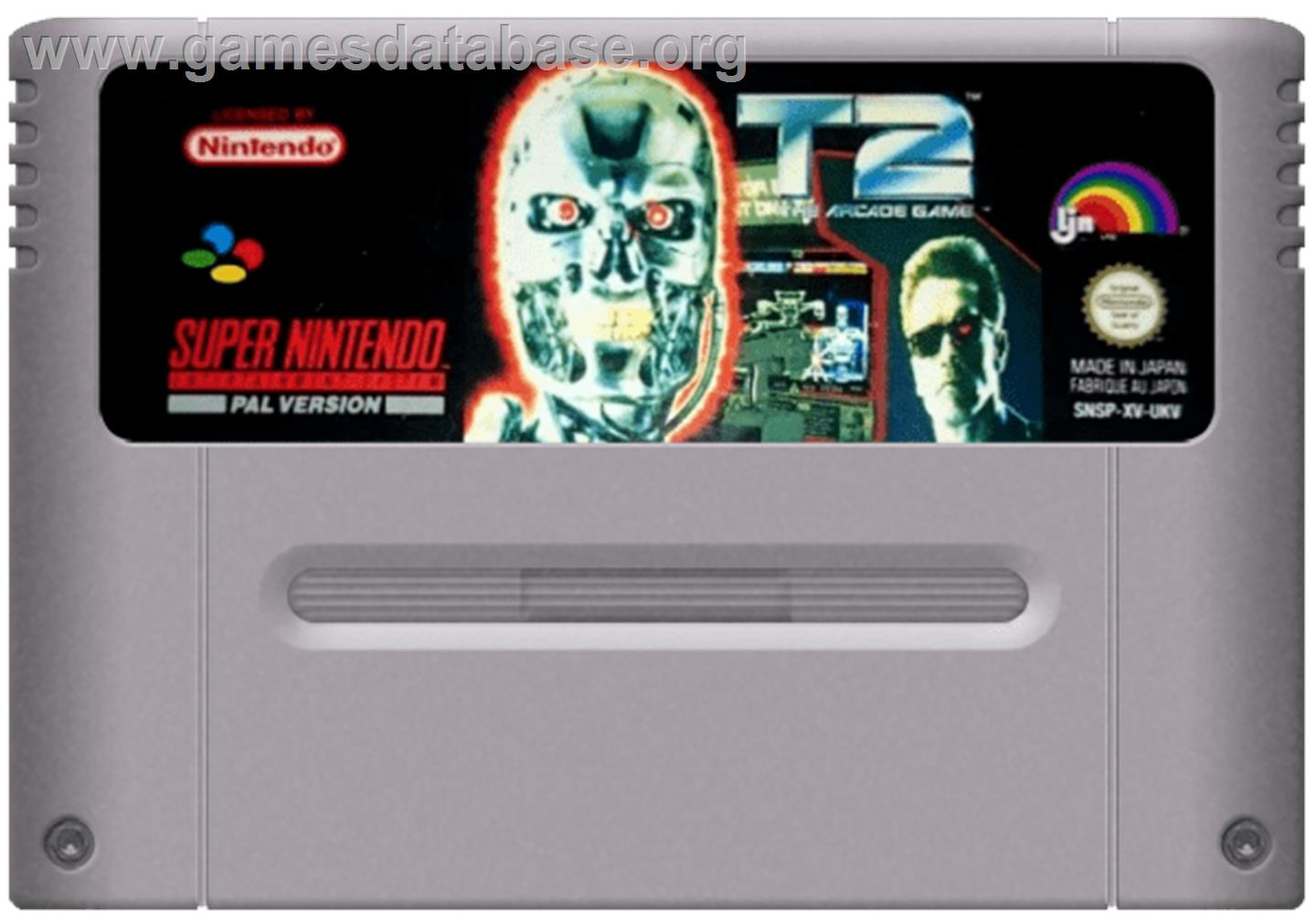 T2: The Arcade Game - Nintendo SNES - Artwork - Cartridge