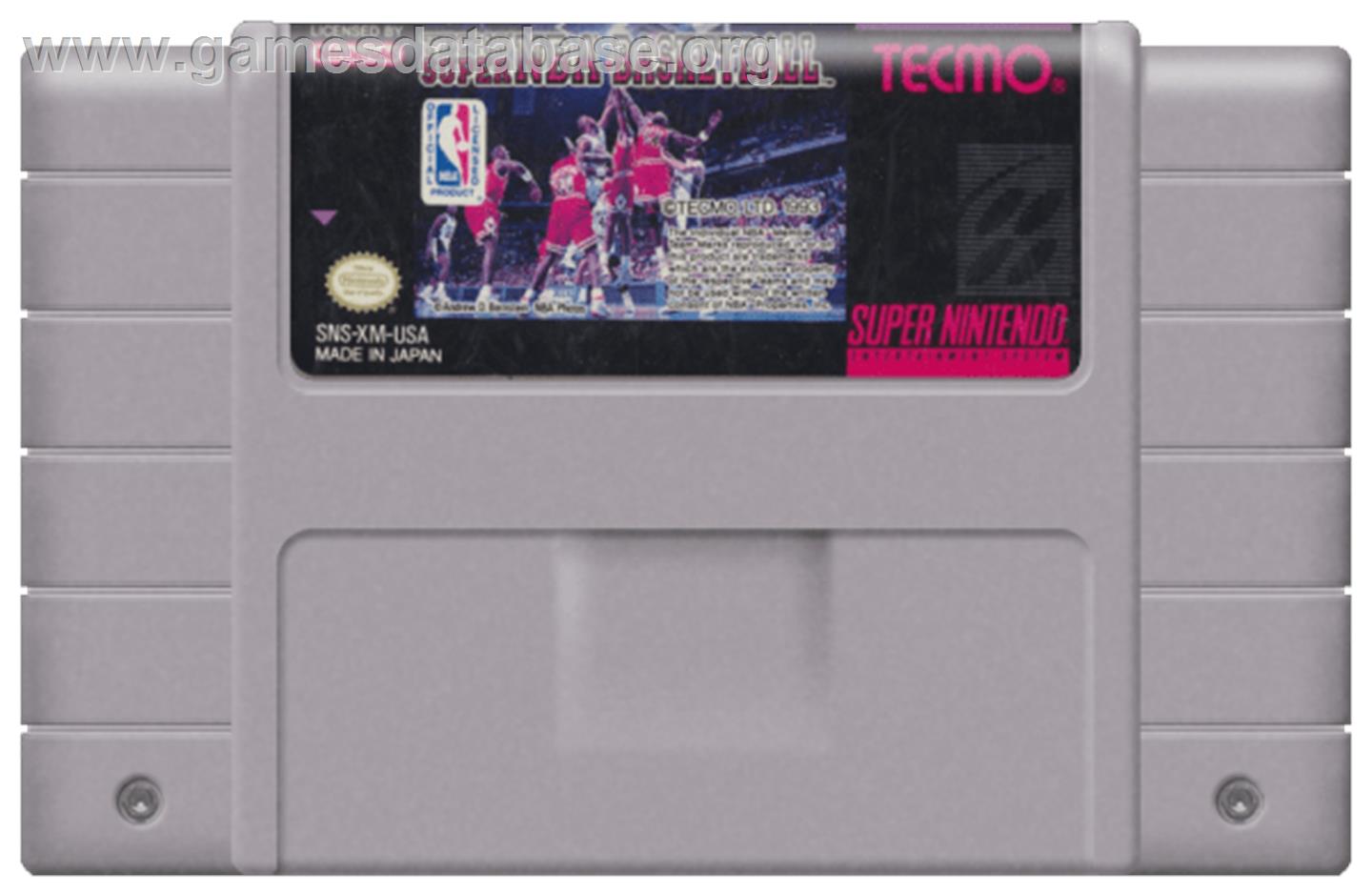 Tecmo Super NBA Basketball - Nintendo SNES - Artwork - Cartridge