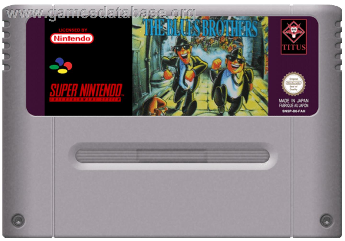 The Blues Brothers: Jukebox Adventure - Nintendo SNES - Artwork - Cartridge
