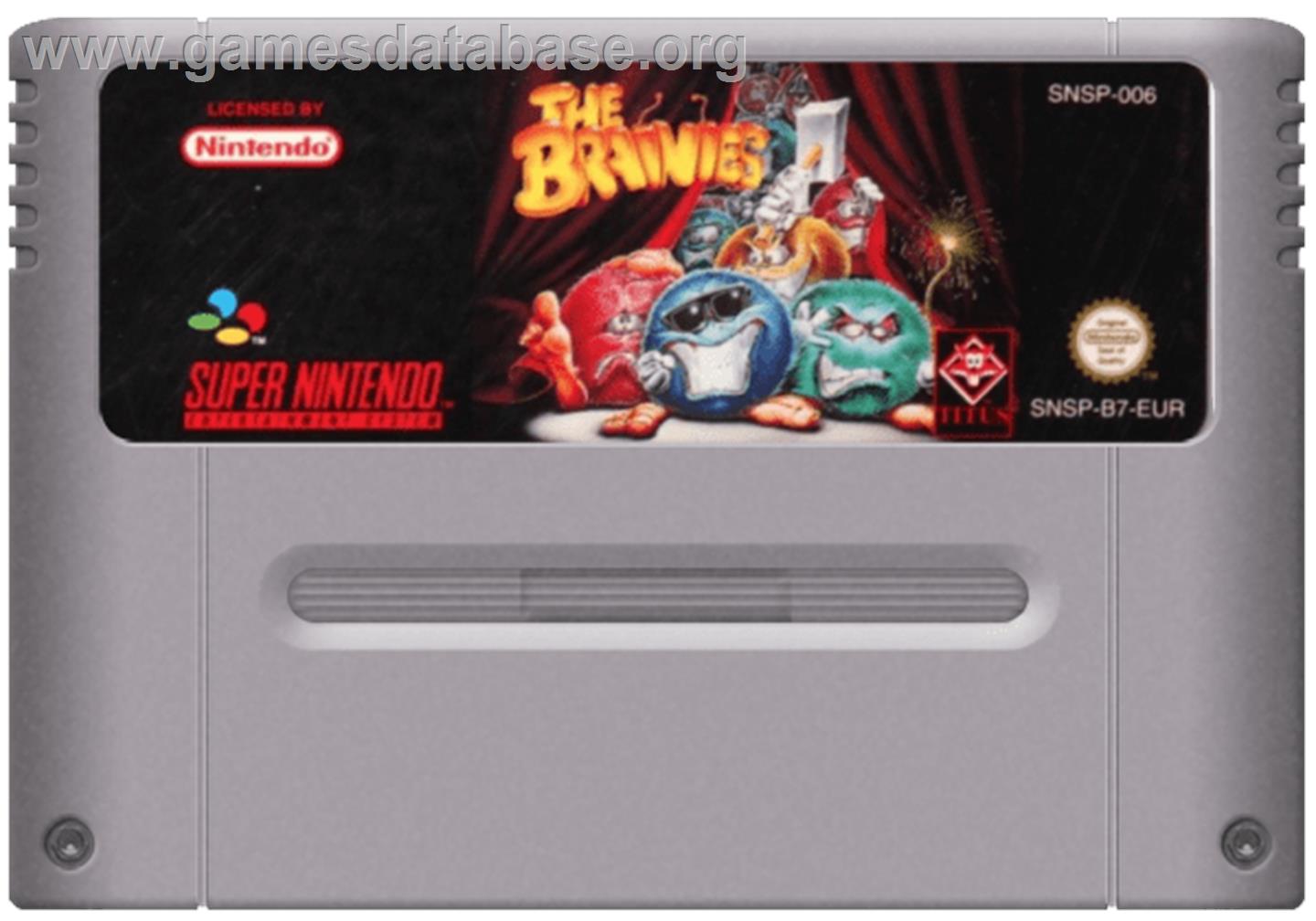 The Brainies - Nintendo SNES - Artwork - Cartridge