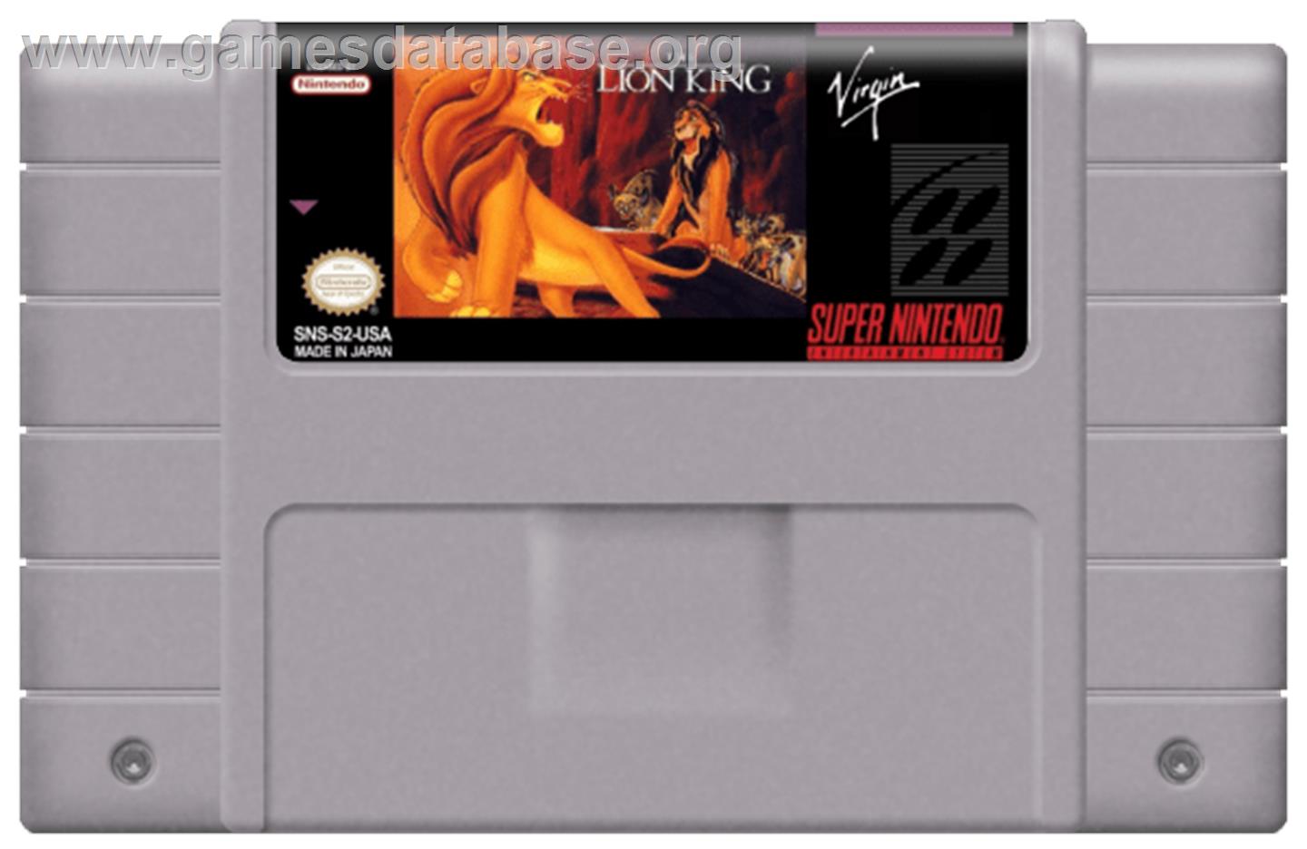 The Lion King - Nintendo SNES - Artwork - Cartridge