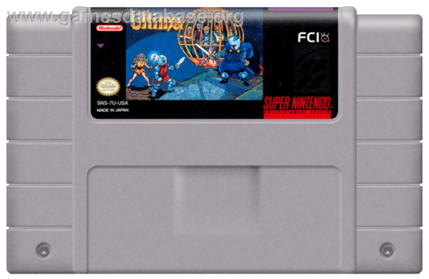 Ultima: Runes of Virtue II - Nintendo SNES - Artwork - Cartridge