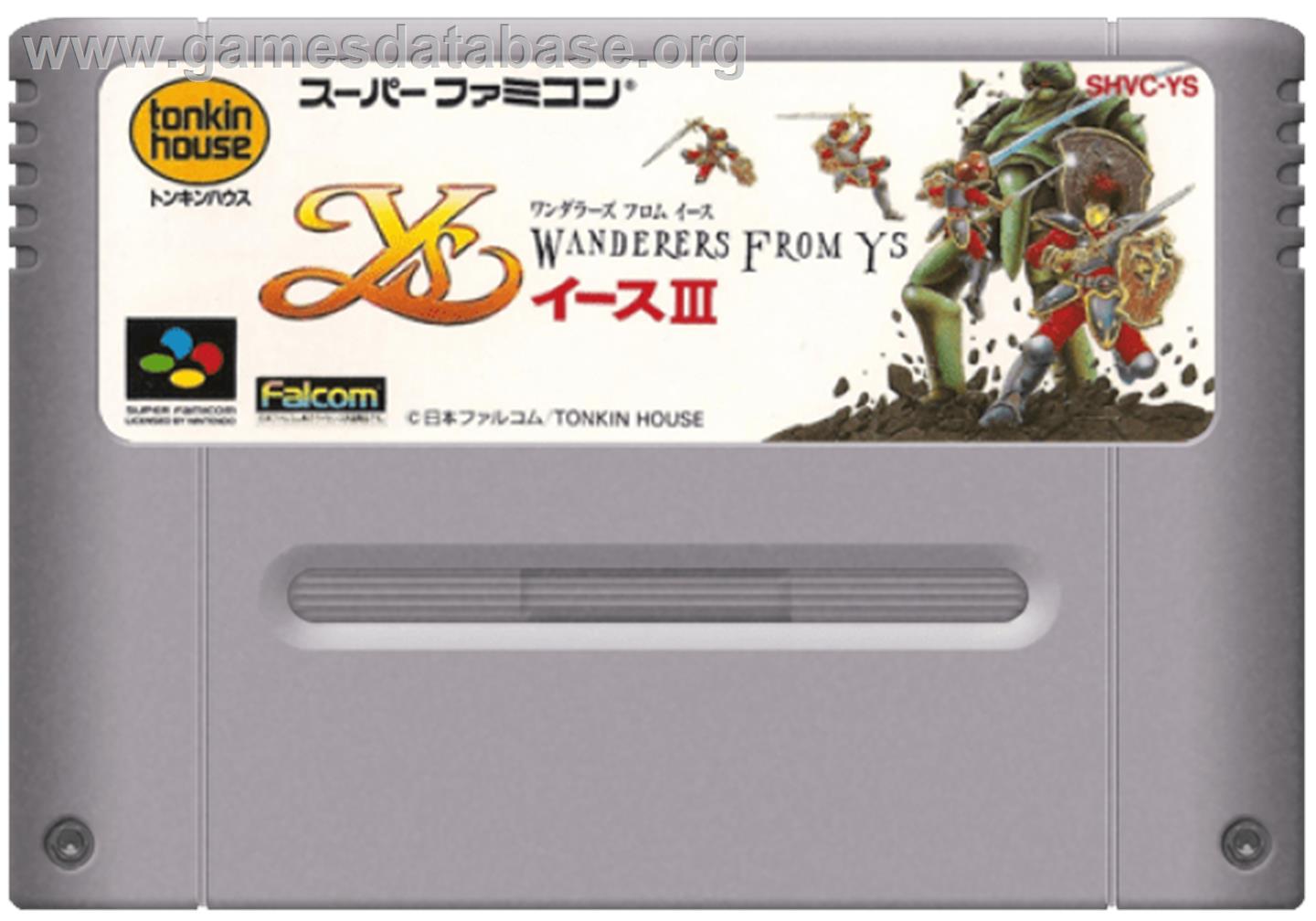 Ys III: Wanderers from Ys - Nintendo SNES - Artwork - Cartridge