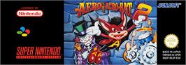 Top of cartridge artwork for Aero the Acro-Bat 2 on the Nintendo SNES.