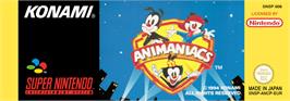 Top of cartridge artwork for Animaniacs on the Nintendo SNES.