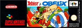 Top of cartridge artwork for Asterix and Obelix on the Nintendo SNES.