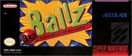 Top of cartridge artwork for Ballz 3D on the Nintendo SNES.