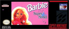 Top of cartridge artwork for Barbie Super Model on the Nintendo SNES.
