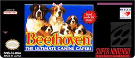 Top of cartridge artwork for Beethoven's 2nd: The Ultimate Canine Caper! on the Nintendo SNES.