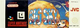 Top of cartridge artwork for Big Sky Trooper on the Nintendo SNES.