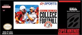 Top of cartridge artwork for Bill Walsh College Football on the Nintendo SNES.