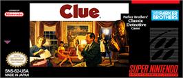Top of cartridge artwork for Clue on the Nintendo SNES.