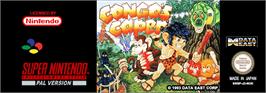 Top of cartridge artwork for Congo's Caper on the Nintendo SNES.