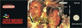 Top of cartridge artwork for Cutthroat Island on the Nintendo SNES.