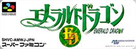 Top of cartridge artwork for Emerald Dragon on the Nintendo SNES.