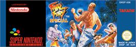 Top of cartridge artwork for Fatal Fury Special on the Nintendo SNES.
