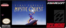 Top of cartridge artwork for Final Fantasy: Mystic Quest on the Nintendo SNES.