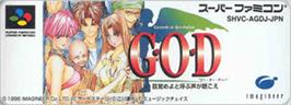 Top of cartridge artwork for G.O.D - Mezameyo to Yobu Koe ga Kikoe on the Nintendo SNES.