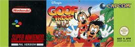 Top of cartridge artwork for Goof Troop on the Nintendo SNES.