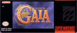 Top of cartridge artwork for Illusion of Gaia on the Nintendo SNES.