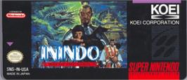 Top of cartridge artwork for Inindo: Way of the Ninja on the Nintendo SNES.