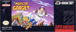 Top of cartridge artwork for Inspector Gadget on the Nintendo SNES.