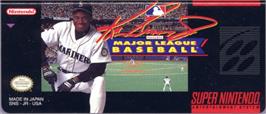 Top of cartridge artwork for Ken Griffey Jr Presents Major League Baseball on the Nintendo SNES.