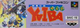 Top of cartridge artwork for Kenyuu Densetsu Yaiba on the Nintendo SNES.