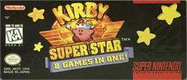 Top of cartridge artwork for Kirby Super Star on the Nintendo SNES.