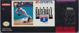 Top of cartridge artwork for MLBPA Baseball on the Nintendo SNES.