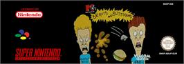 Top of cartridge artwork for MTV's Beavis and Butt-Head on the Nintendo SNES.