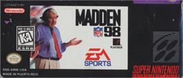 Top of cartridge artwork for Madden NFL '97 on the Nintendo SNES.