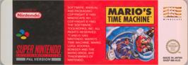 Top of cartridge artwork for Mario's Time Machine on the Nintendo SNES.